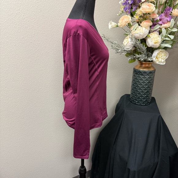 BCG Women’s L Purple Long Sleeve V-Neck Athletic Performance Top - Picture 4 of 6